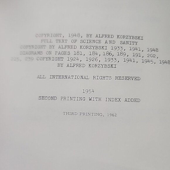 Science and Sanity Alfred Korzybski 2nd Edition 3rd Printing 1954 - Picture 8 of 13